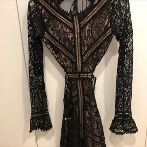 For love and lemons lace dress black XS